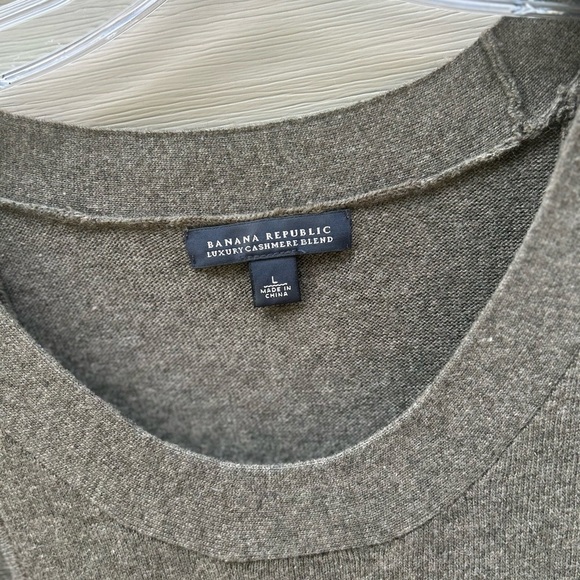 Banana Republic green size L drop waist luxury cashmere wool dress Lagenlook - Picture 3 of 5